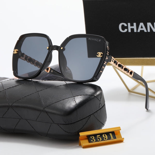 8 Colors-Leather Trimmed Sunglasses