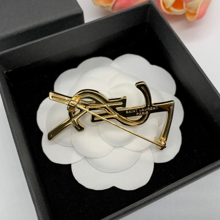 Deluxe Double Section Brass Brooch