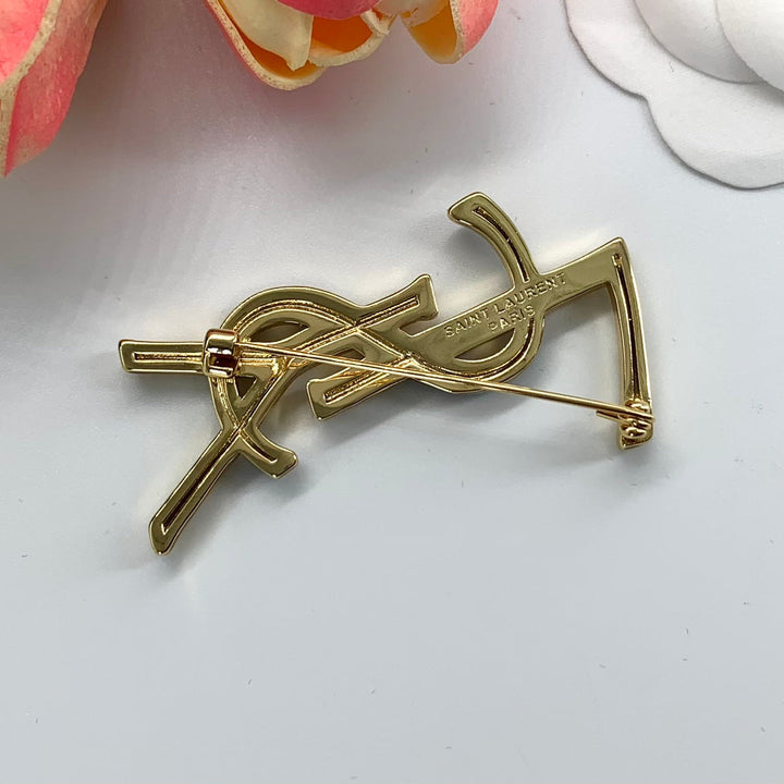 Deluxe Double Section Brass Brooch