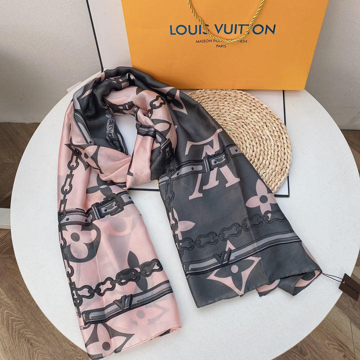 four-colour four-leaf clover long versatile small square scarf