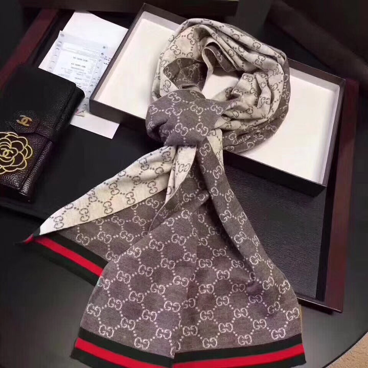 fashion double G wool knitted scarf