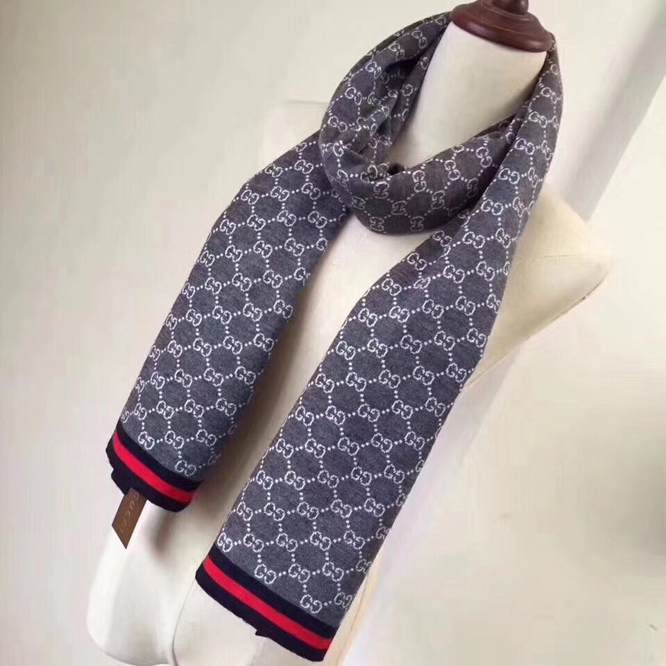 fashion double G wool knitted scarf