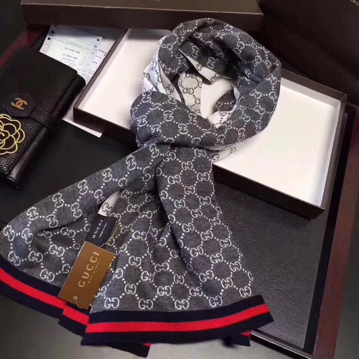 fashion double G wool knitted scarf