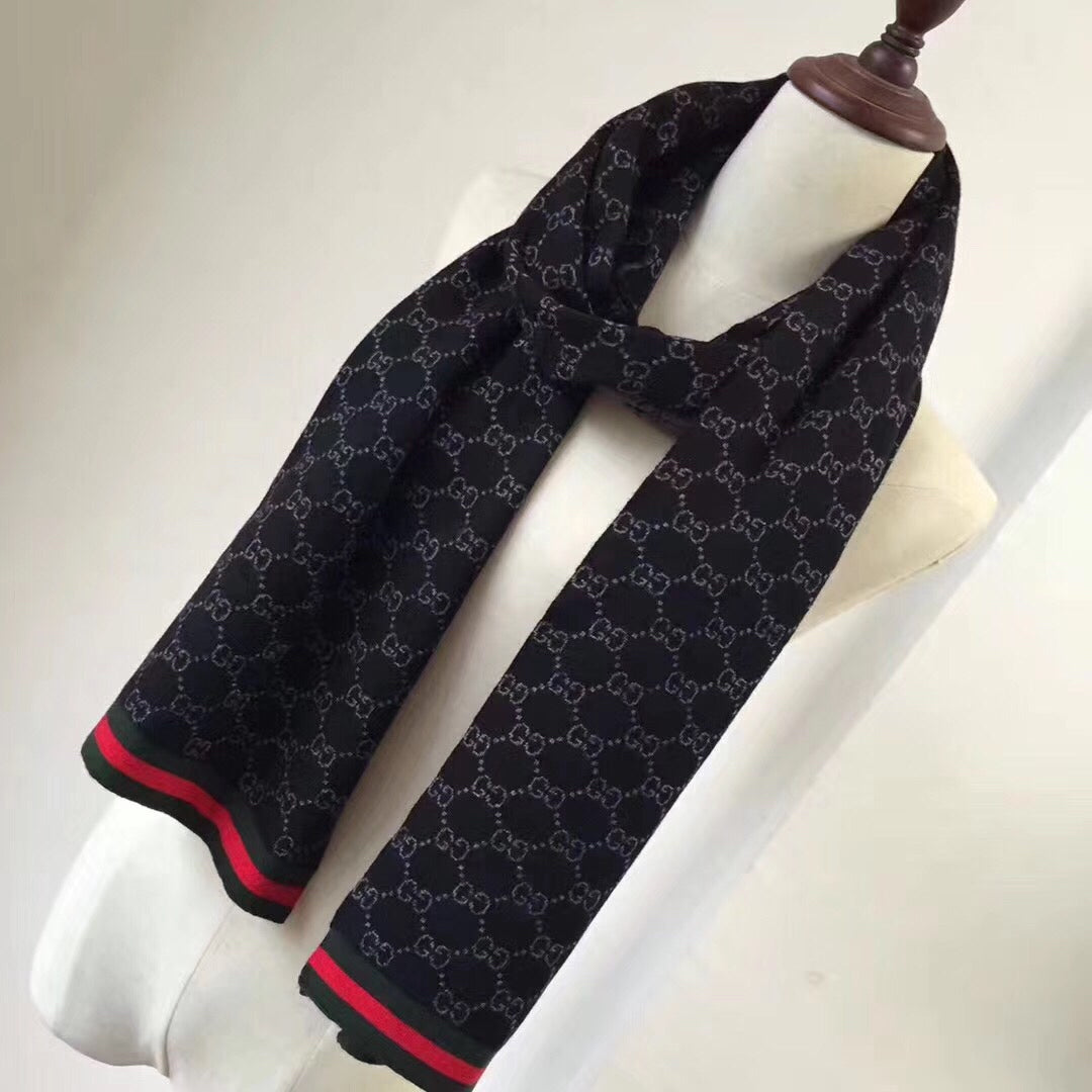 fashion double G wool knitted scarf