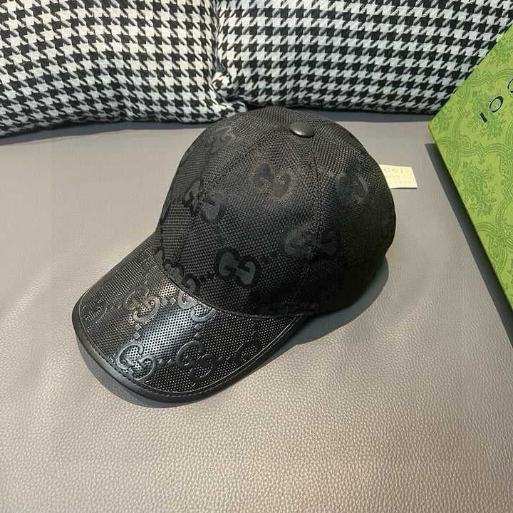 Fashion GG Cowhide Patchwork Baseball Cap