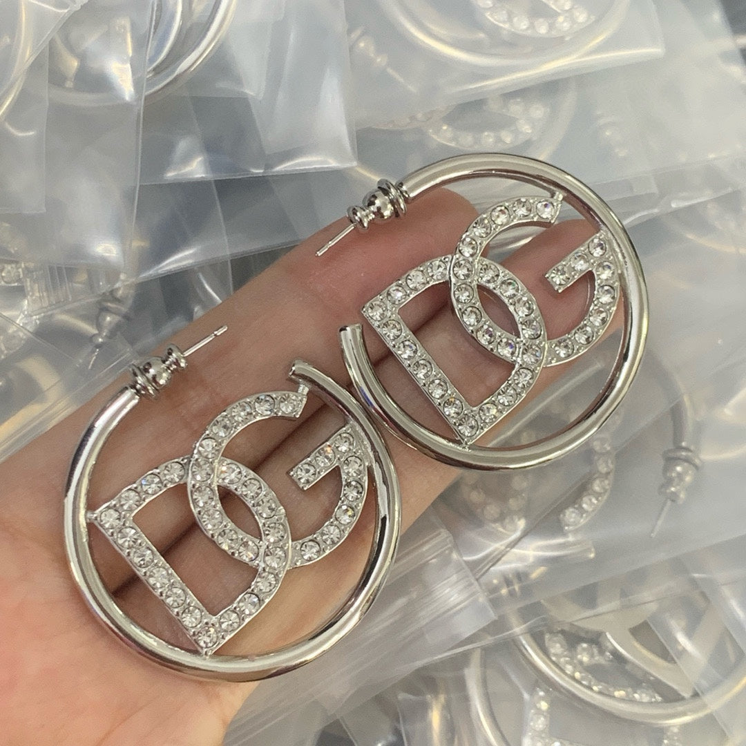 Luxury DG Monogram Full Diamond Earrings