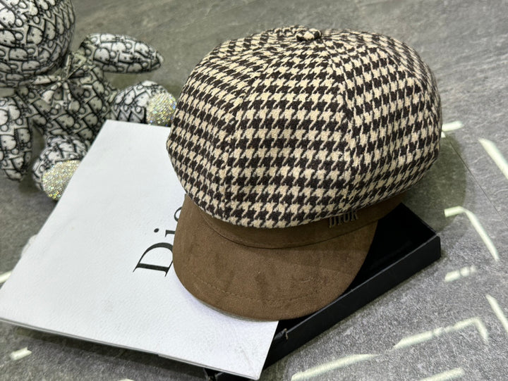 Fashion CD Thousand Bird Check Octagonal Hat