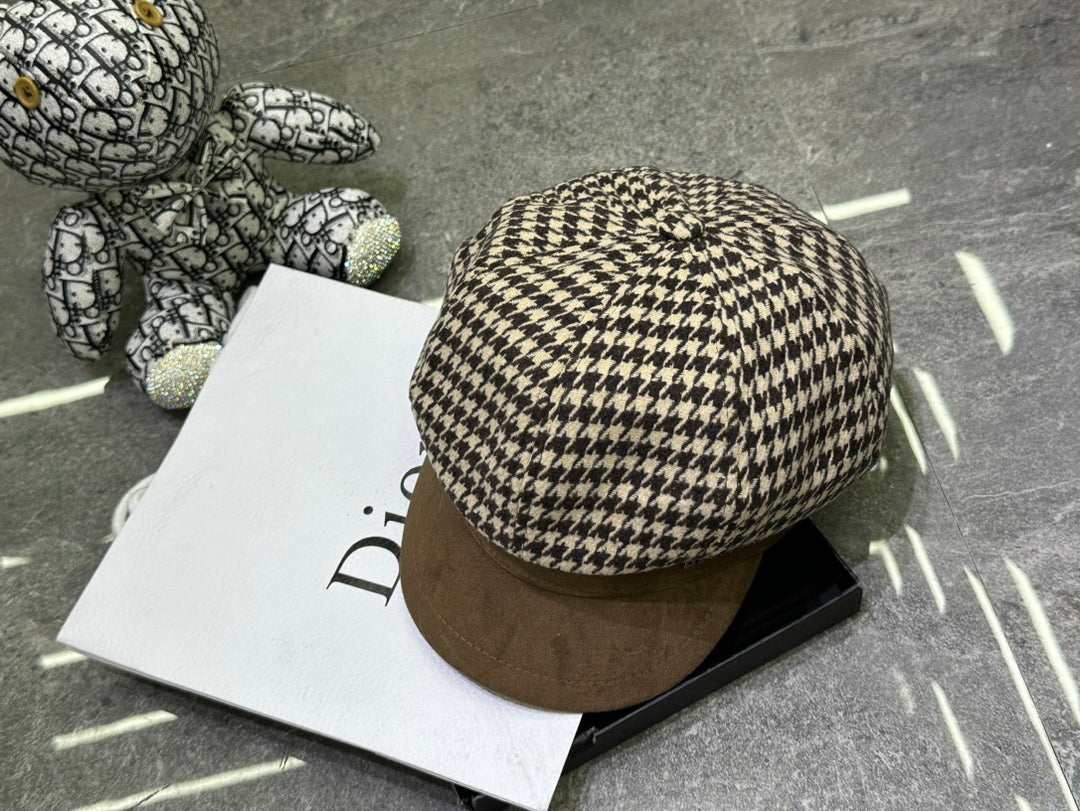 Fashion CD Thousand Bird Check Octagonal Hat