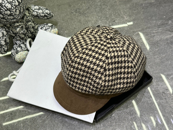 Fashion CD Thousand Bird Check Octagonal Hat