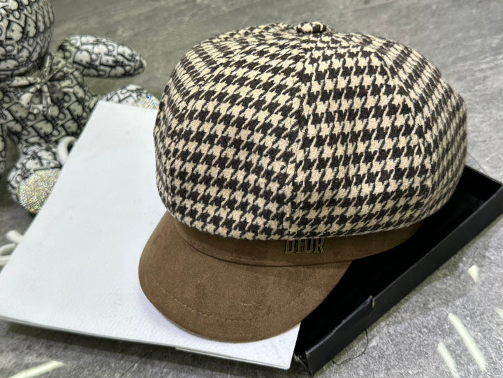 Fashion CD Thousand Bird Check Octagonal Hat