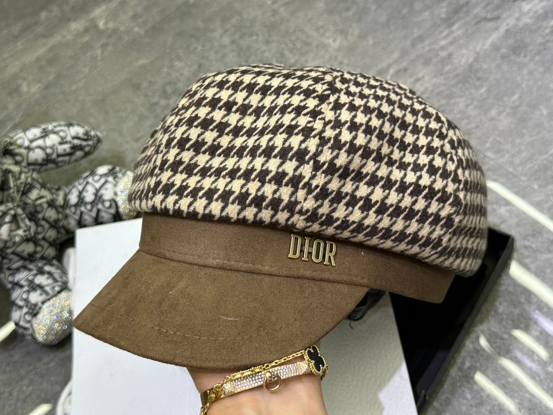 Fashion CD Thousand Bird Check Octagonal Hat