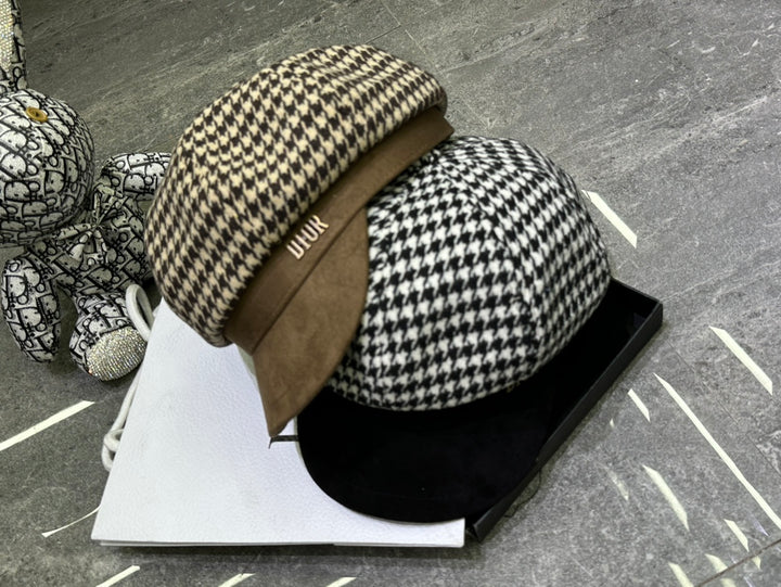 Fashion CD Thousand Bird Check Octagonal Hat