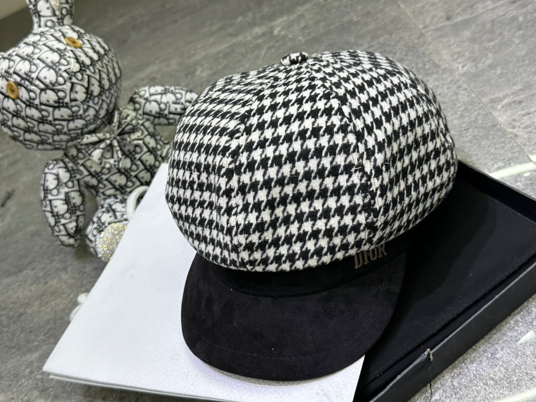 Fashion CD Thousand Bird Check Octagonal Hat