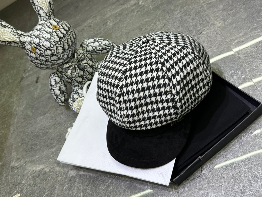 Fashion CD Thousand Bird Check Octagonal Hat