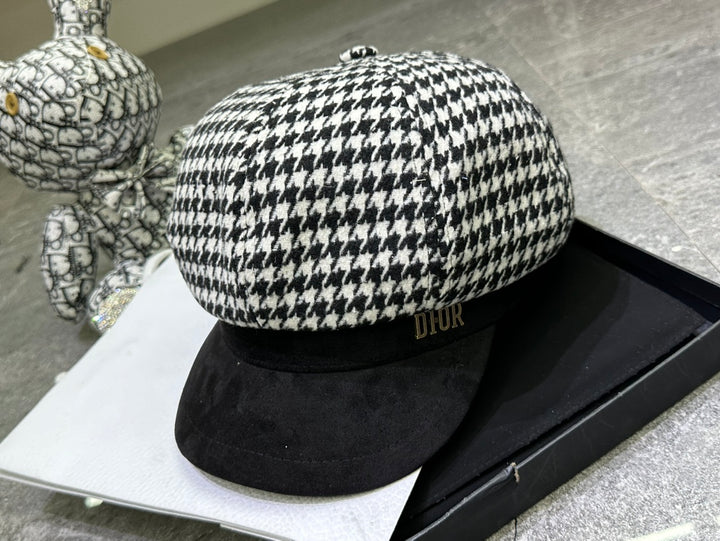 Fashion CD Thousand Bird Check Octagonal Hat