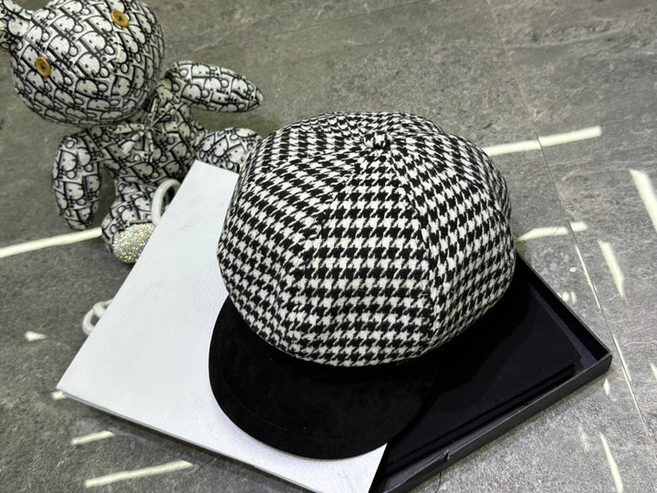 Fashion CD Thousand Bird Check Octagonal Hat