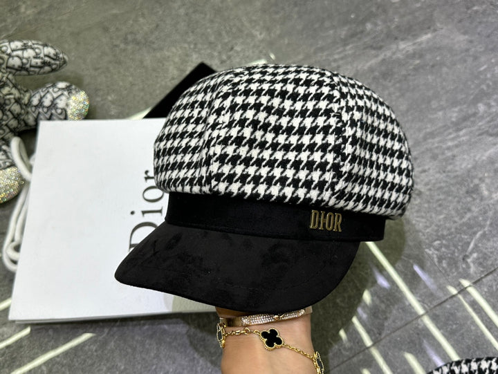 Fashion CD Thousand Bird Check Octagonal Hat