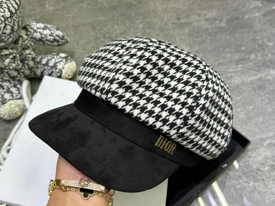 Fashion CD Thousand Bird Check Octagonal Hat