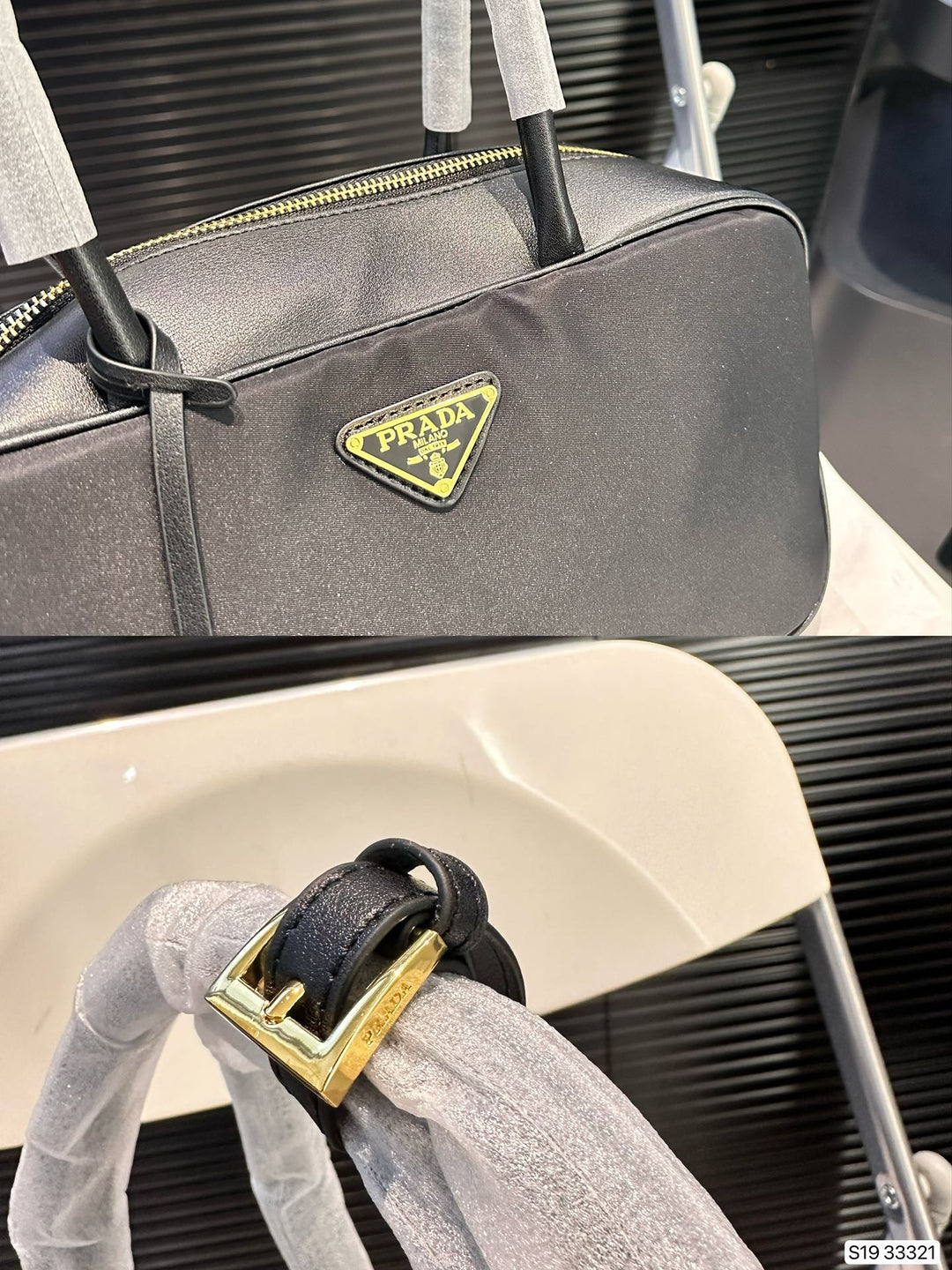 Deluxe Triangle Gold Badge Underarm Tote Crossbody Bag