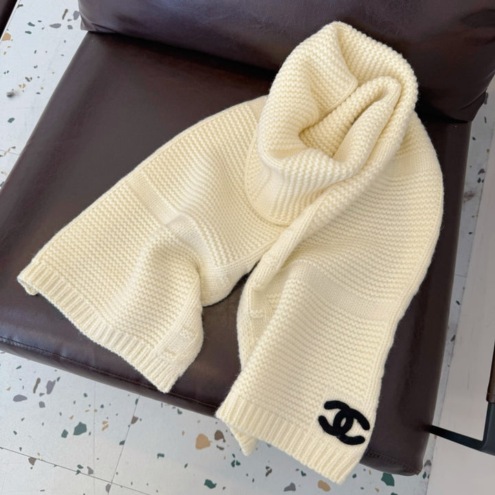 3 colors CC double-sided jacquard knitted scarf