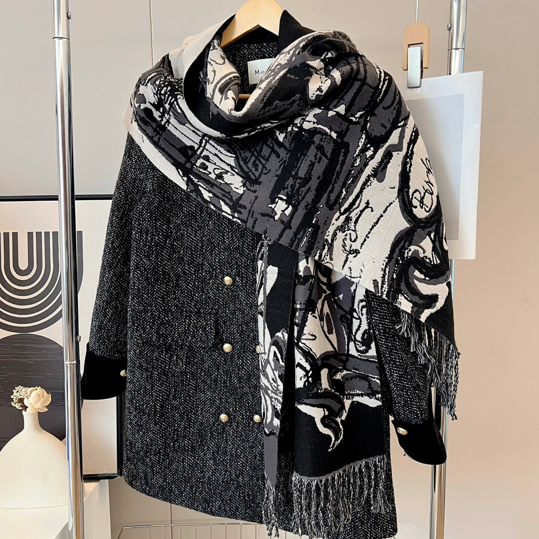 fashion graffiti fall and winter scarf