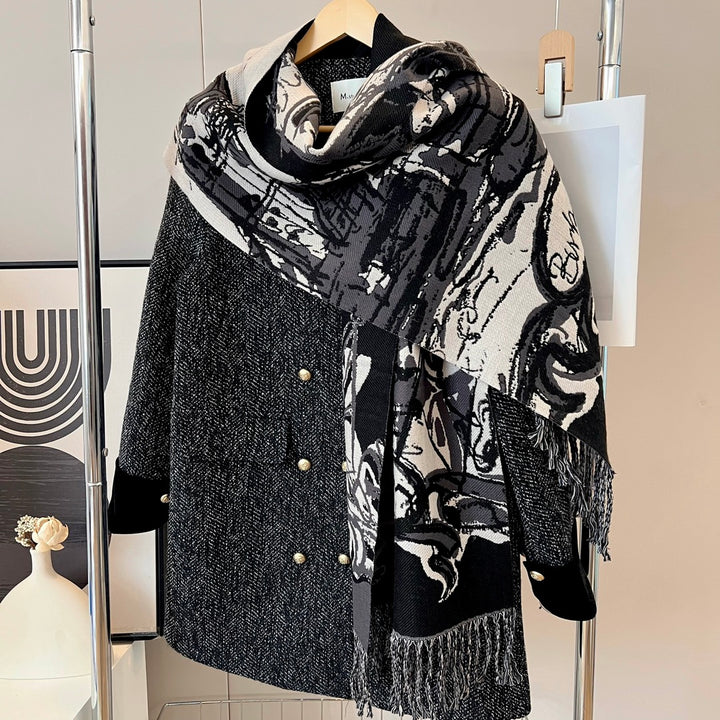 fashion graffiti fall and winter scarf