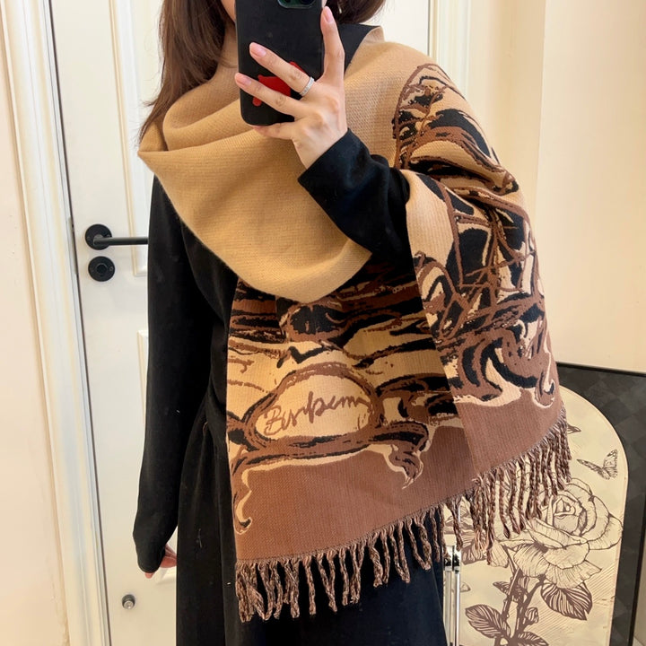 fashion graffiti fall and winter scarf