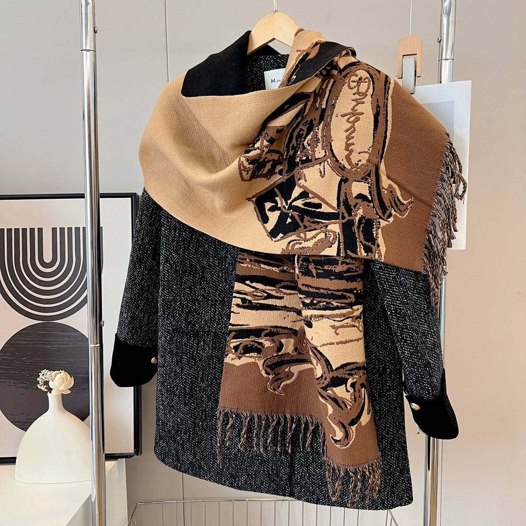 fashion graffiti fall and winter scarf