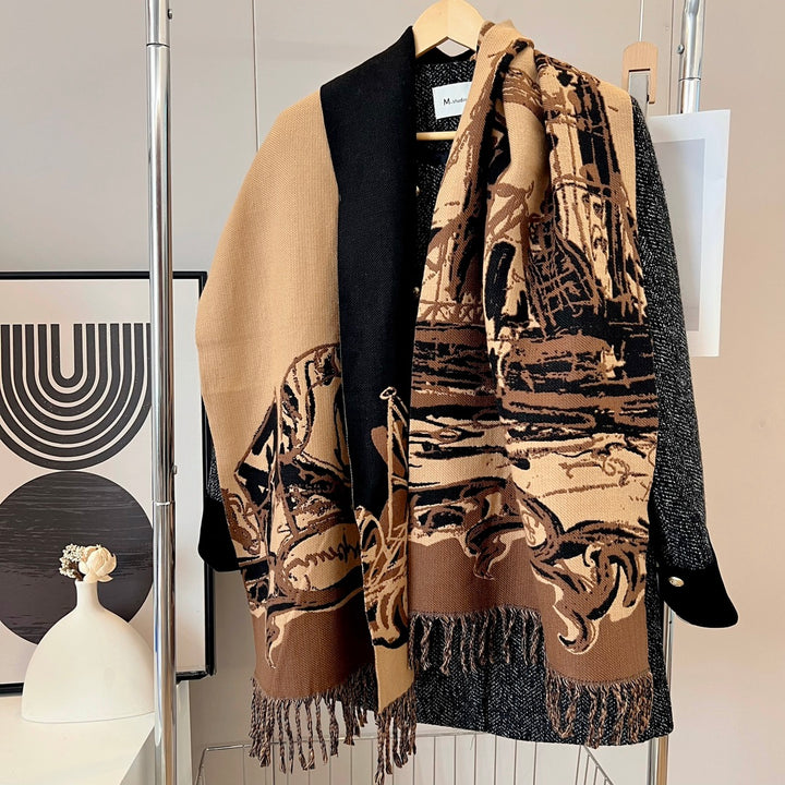 fashion graffiti fall and winter scarf